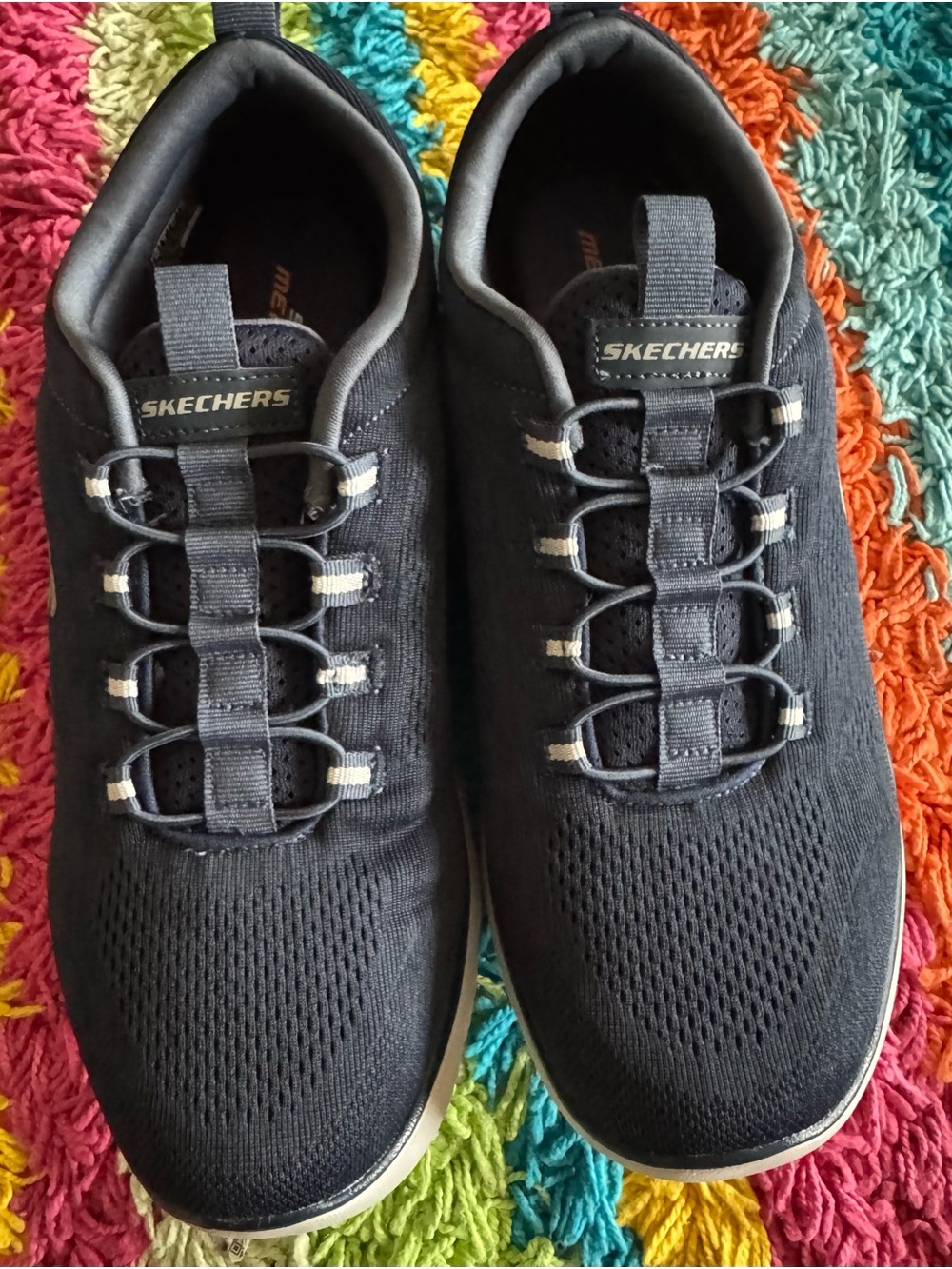 Skechers Men's Black Slip-On Athletic Sneakers with Elastic Lacing